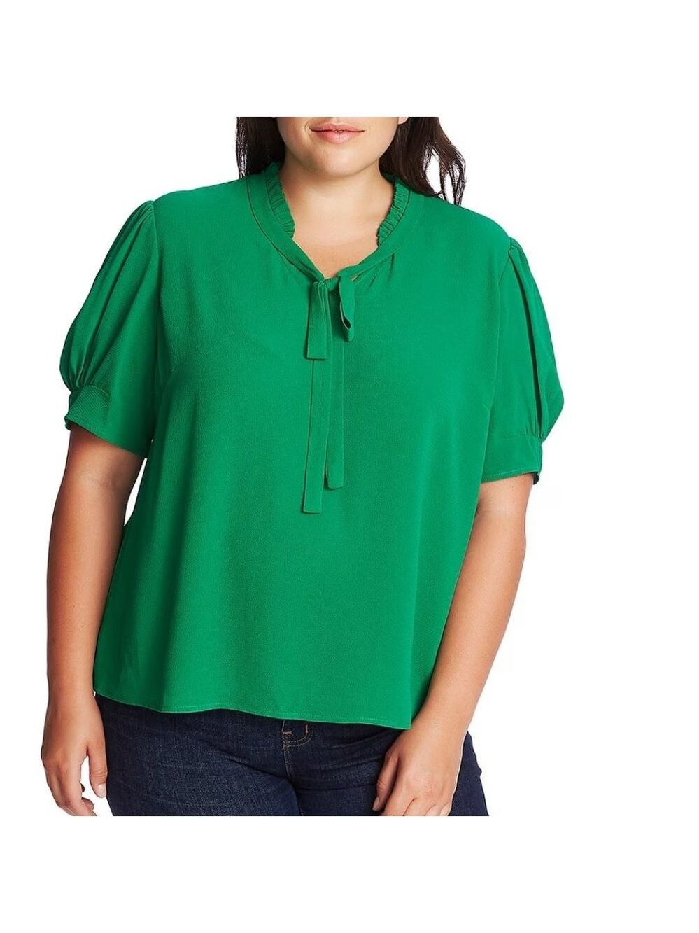 CeCe Ruffle Tie Neck Top